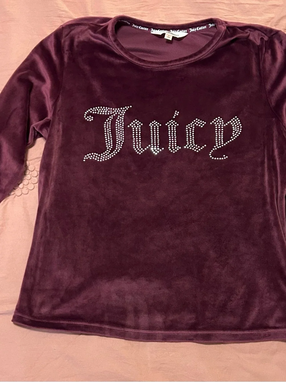 Juicy Couture Womens Velour Pajama Set - Burgundy